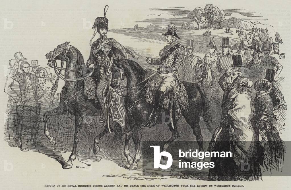 Ritorno di Sua Altezza Reale Principe Alberto e Sua Grazia il Duca di Wellington dal Recensione su Wimbledon C