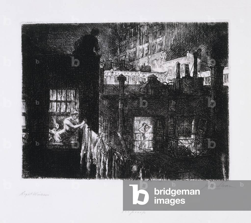 Finestre di notte, 1910 (acquaforte)