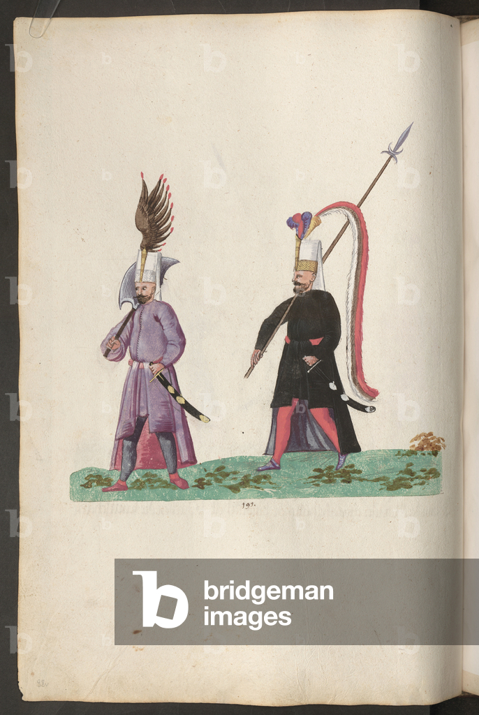Image of Manuscript depicting Two janissaries by Erich Lessing