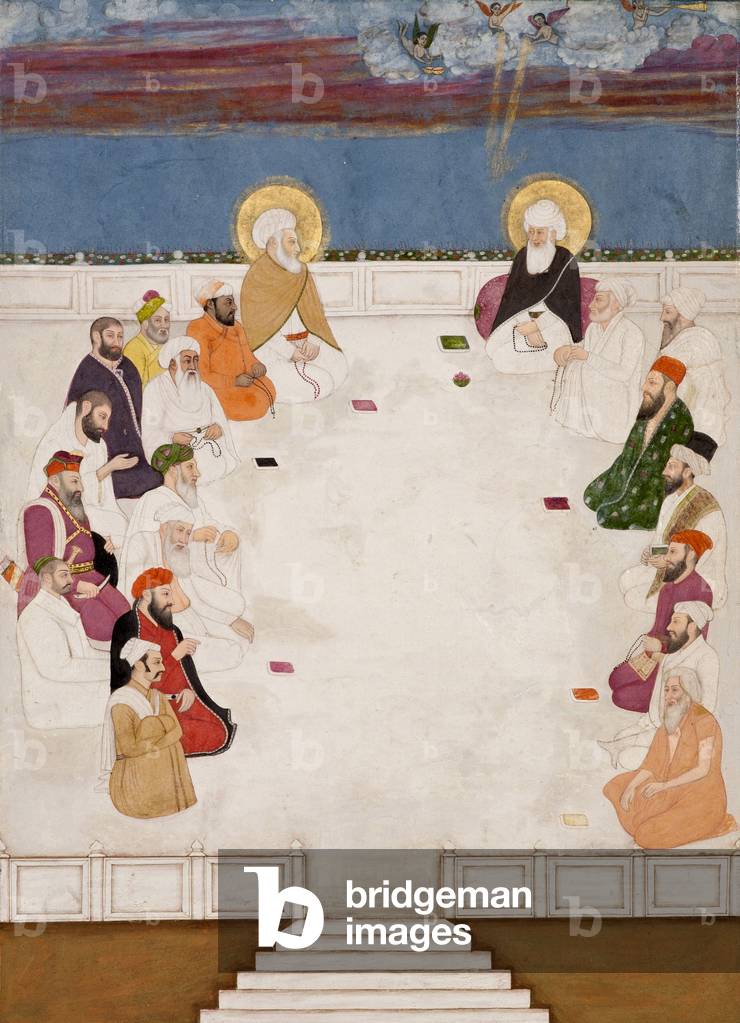 "Un gruppo di santi e santi indiani", c.1725 di Indian School