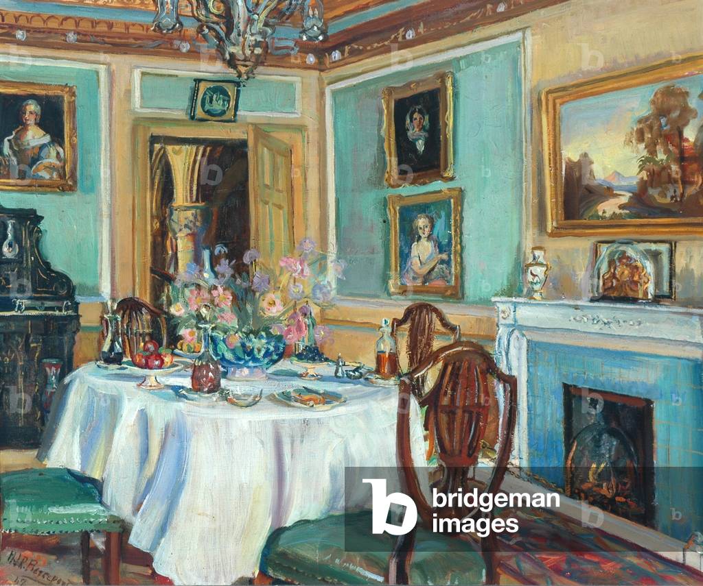 Sala colazione, Cliffe Castello (olio su tela)