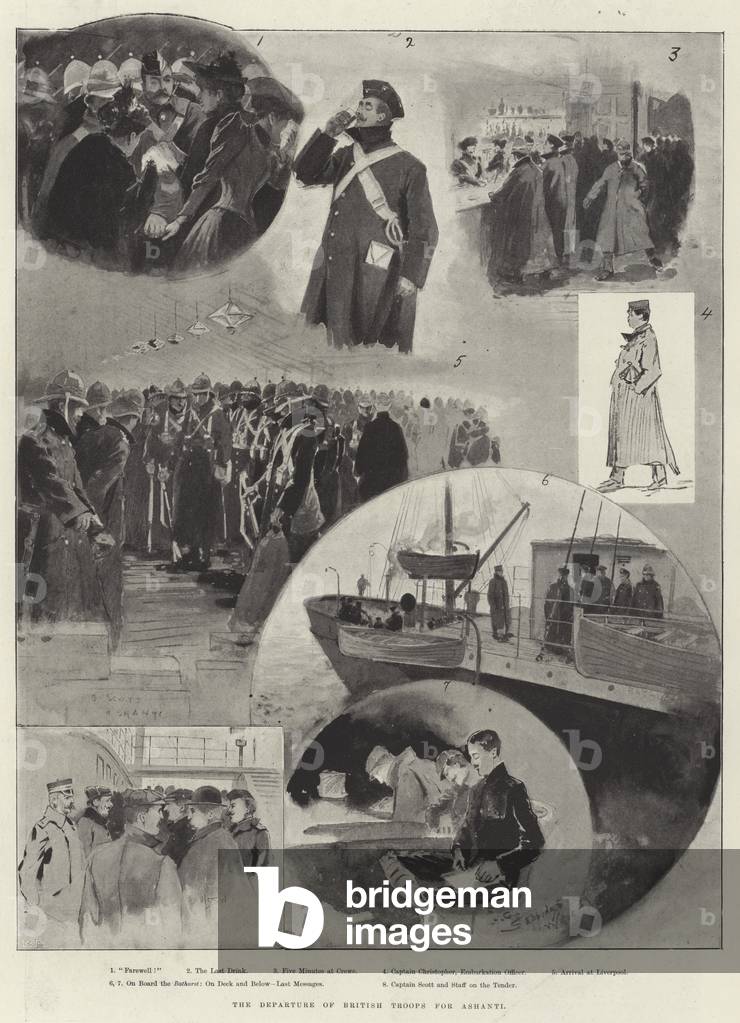 Die Abfahrt der britischen Truppen für Ashanti (litho)