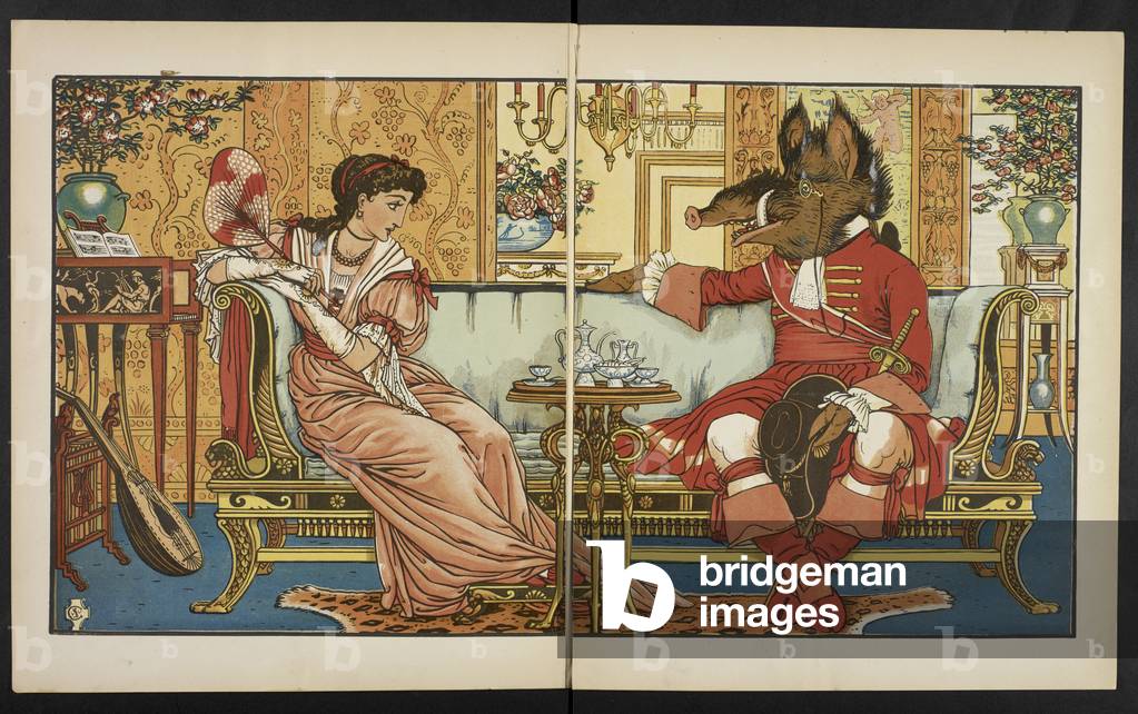 "Illustrazione per la Bella e la Bestia." di Walter Crane