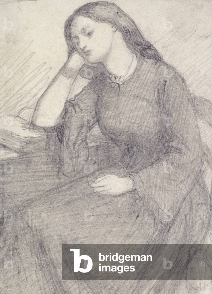 Image of Drawing depicting Portrait of Elizabeth Siddal by Dante Gabriel Charles Rossetti
