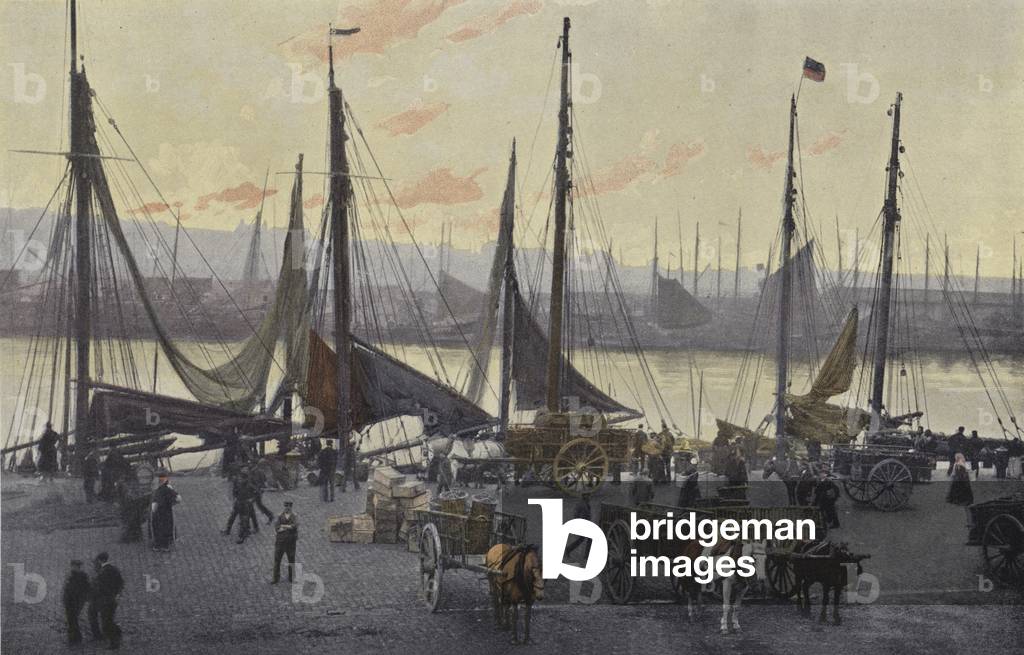 Boulogne-sur-Mer, Preparatifs pour la peche aux harengs (foto a colori)