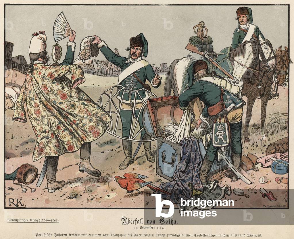 Überfall auf Gotha (Farbe litho)