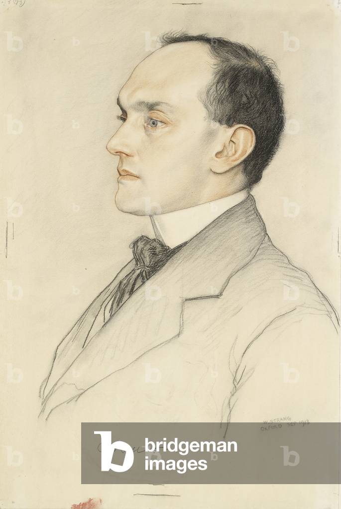 Portrait de Charles Francis Bell, 1913 (crayons de couleur sur une préparation ocre pâle)