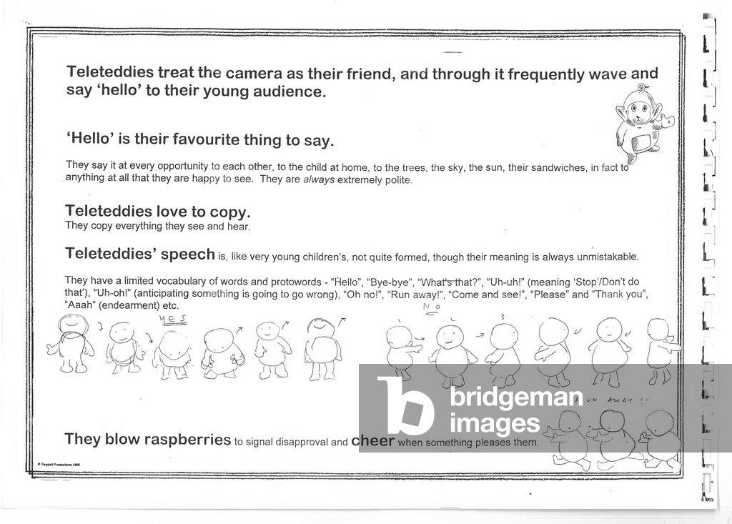 Image of Print depicting Teletubbies (print) by Jonathan Hills, b/w
