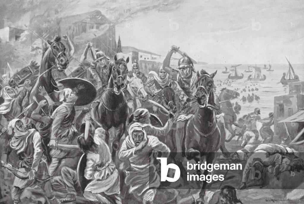 Capture of Tyre by Evagoras of Cyprus (litho)