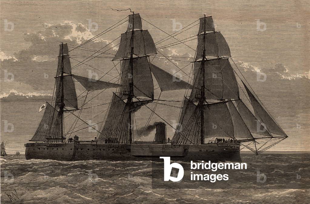 Bild von Gravur "Dampfschiff 'Deutschland'", b/w