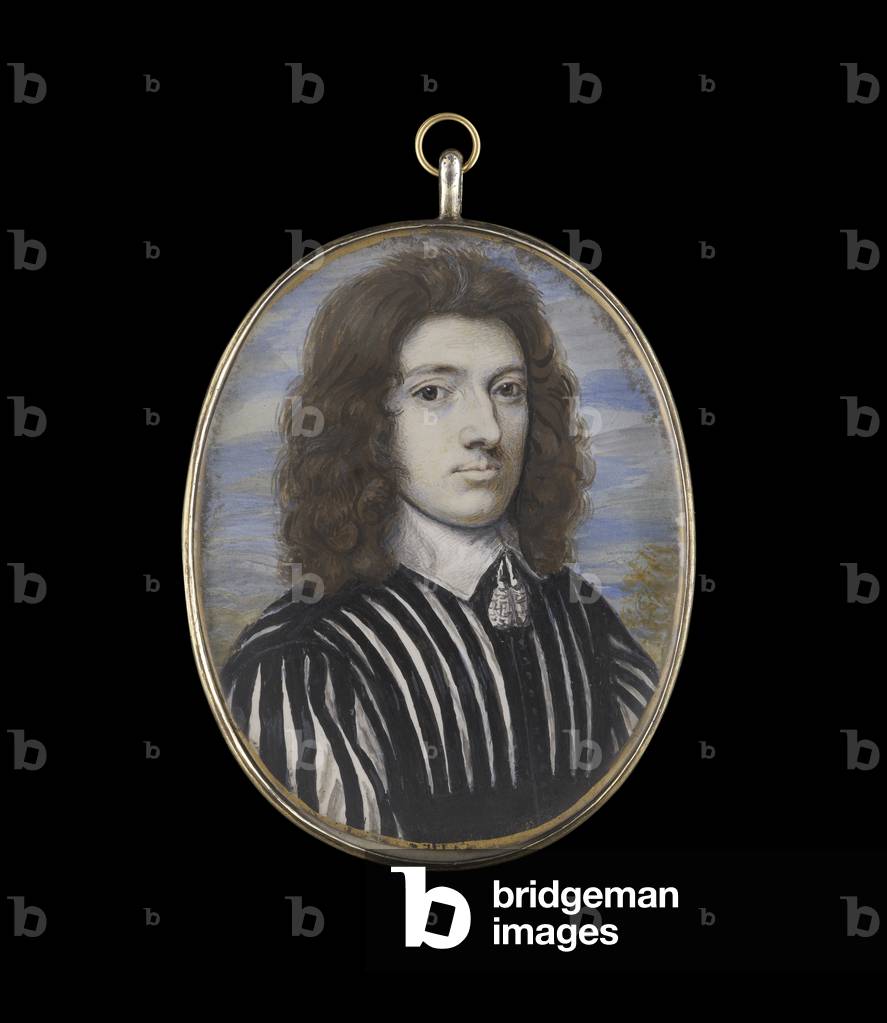 Portrait miniature d'un gentleman, c.1655 (w/c sur vélin)