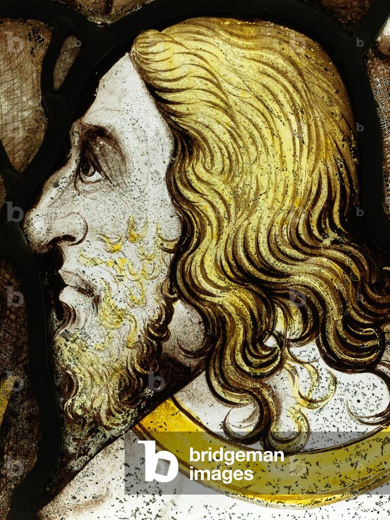 "Sezione conservata dalla Great East Window al York Minster: 'Gli anziani adorano Dio '(vetrate colorate)" di 