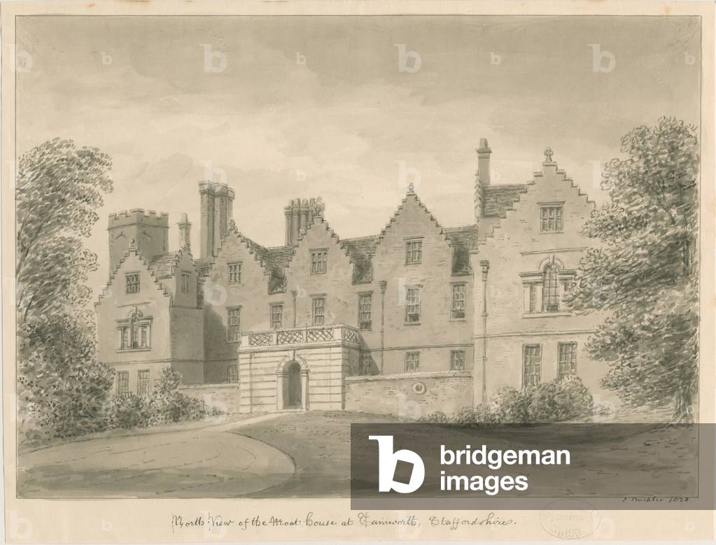 Immagine di Disegno "Tamworth - La casa fossata: disegno seppia" 1838 di John Buckler