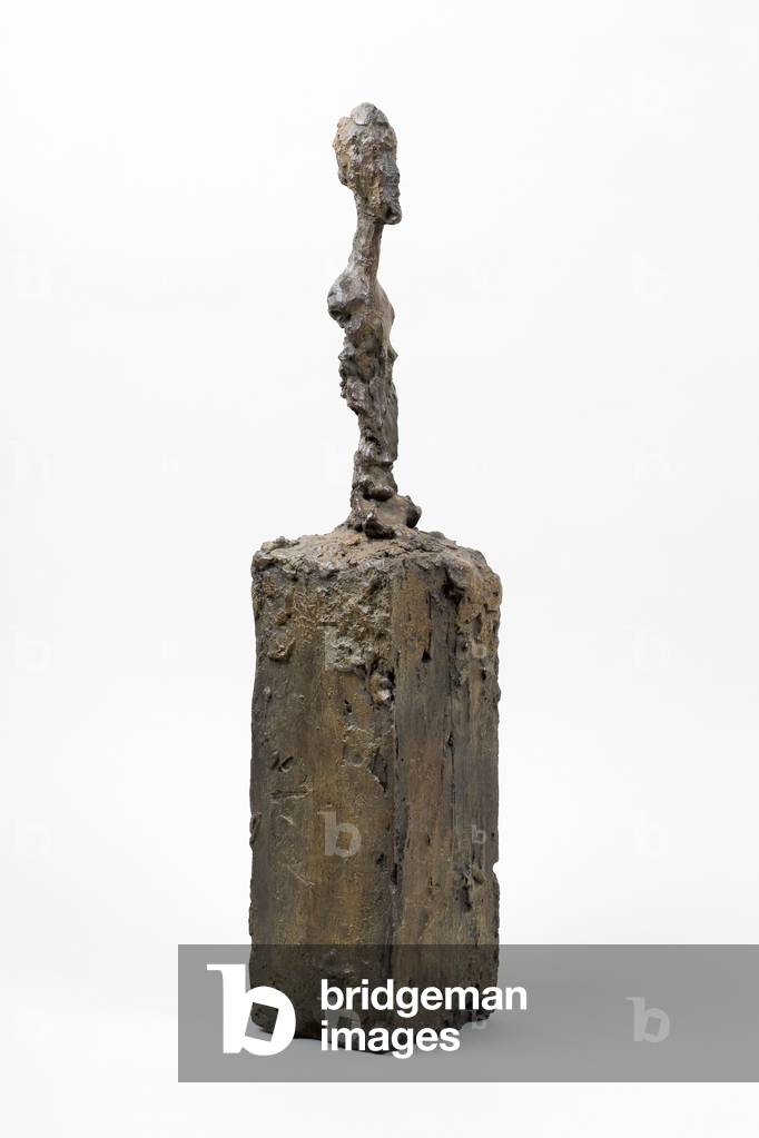 Image of Sculpture depicting Bust of a Man on a Base, c.1947 by Alberto Giacometti, b/w