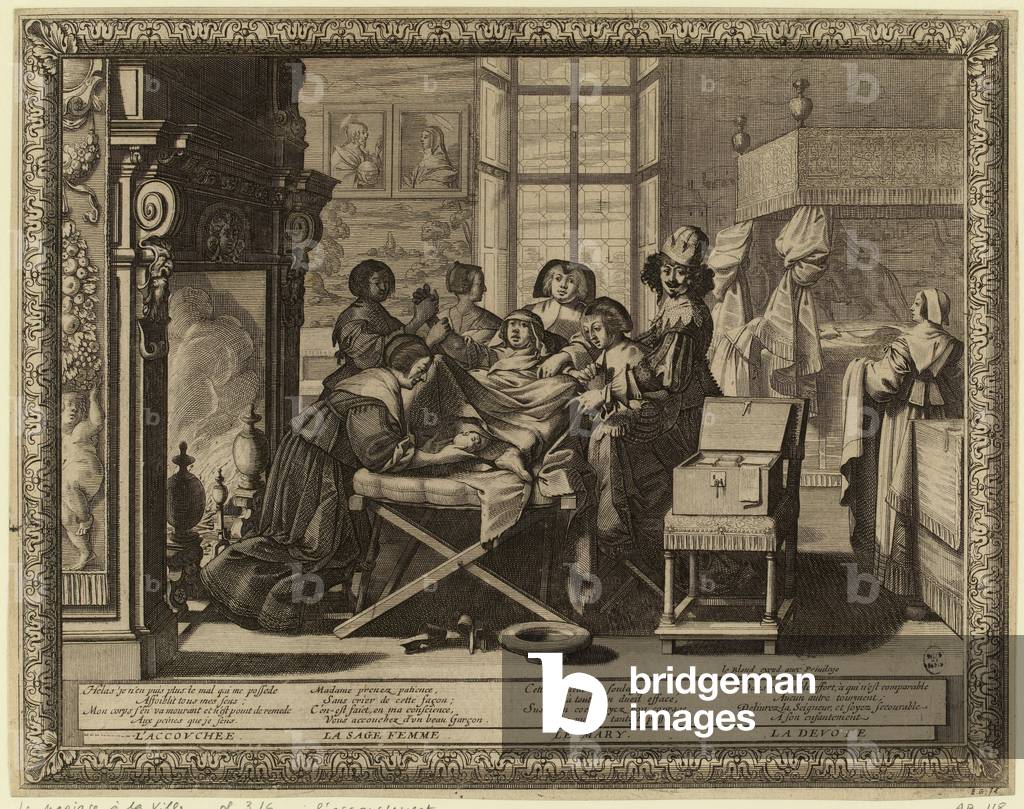 Immagine di Incisione "Il matrimonio in città: parto" 1633 di Abraham Bosse