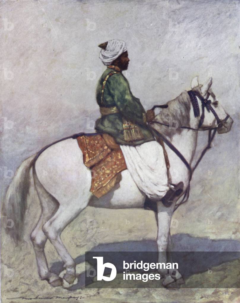 "Un Cavaliere Pathan (colore lito)" di Mortimer Ludington Menpes
