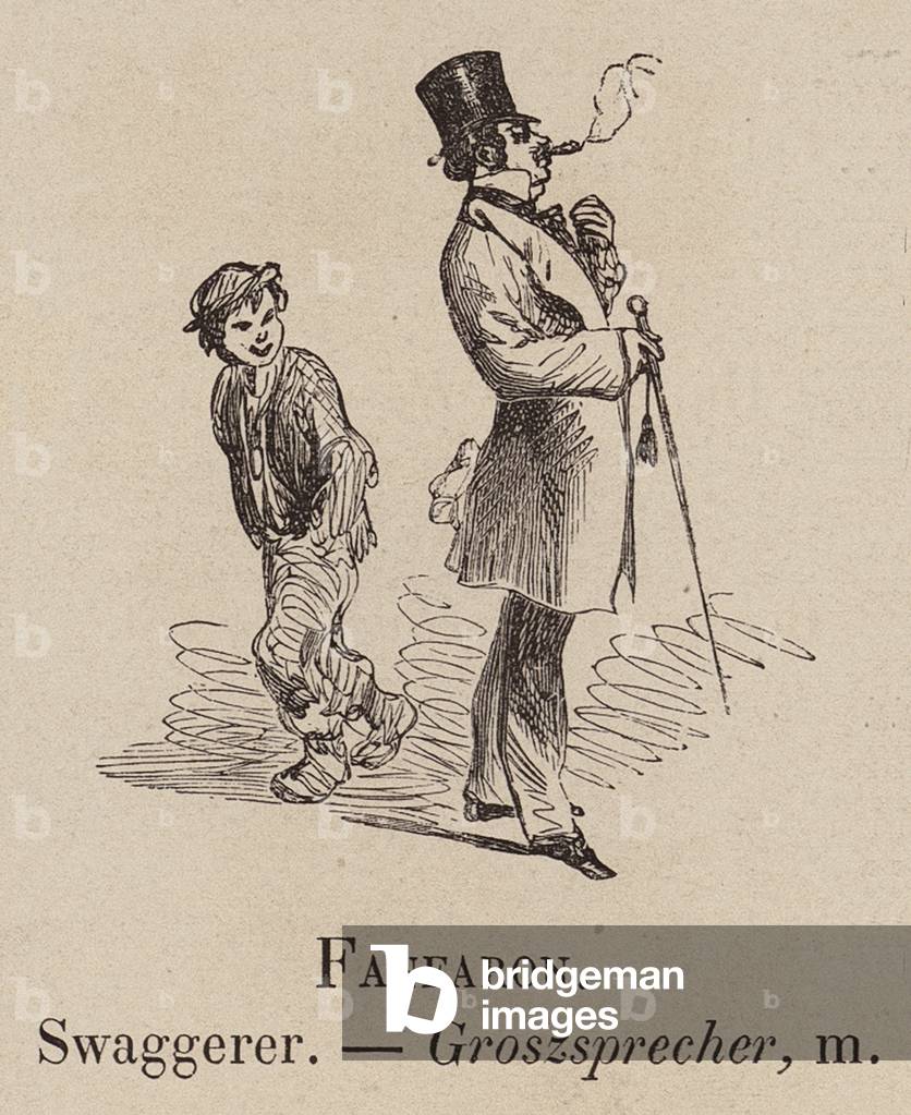 Le Vocabulaire Illustre: Fanfaron; Swaggerer; Groszsprecher (incisione)