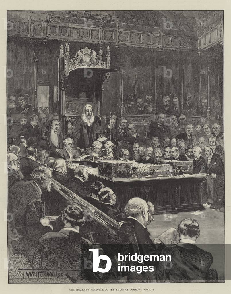 The Speaker's Farewell to the House of Commons, 8 April (engraving)