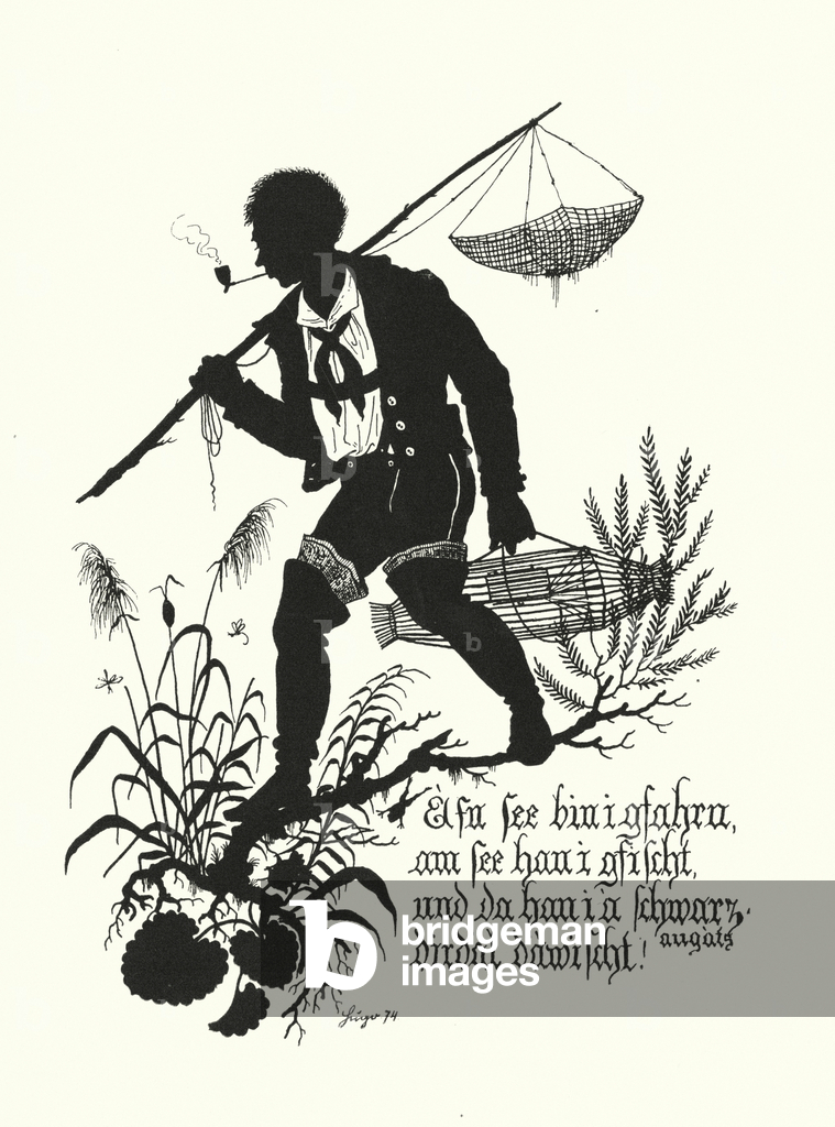 Bild von Druck "Scherenschnitt von Hugo Strohl (Litho)" 1801 von Hugo Gerard Strohl
