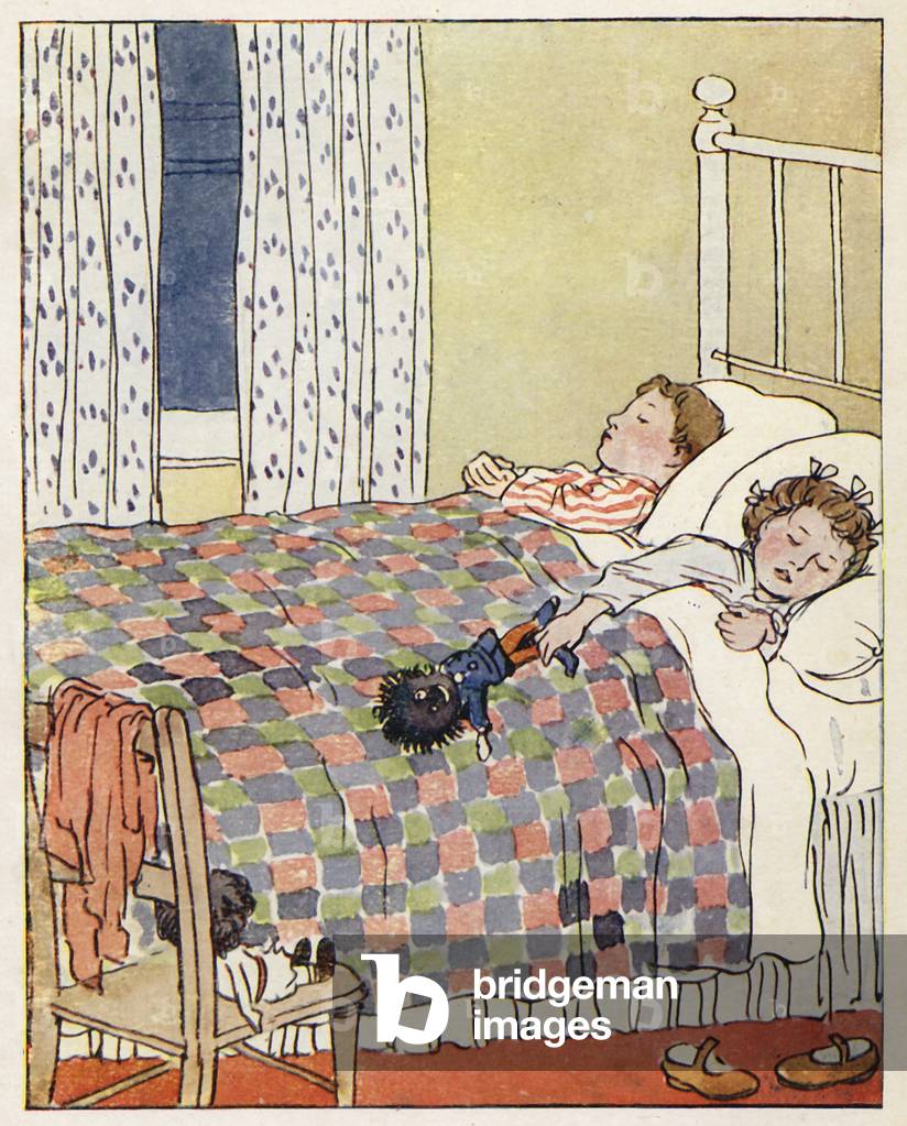 Immagine di Stampa "A letto (litografia a colori)" 1901 di George Morrow