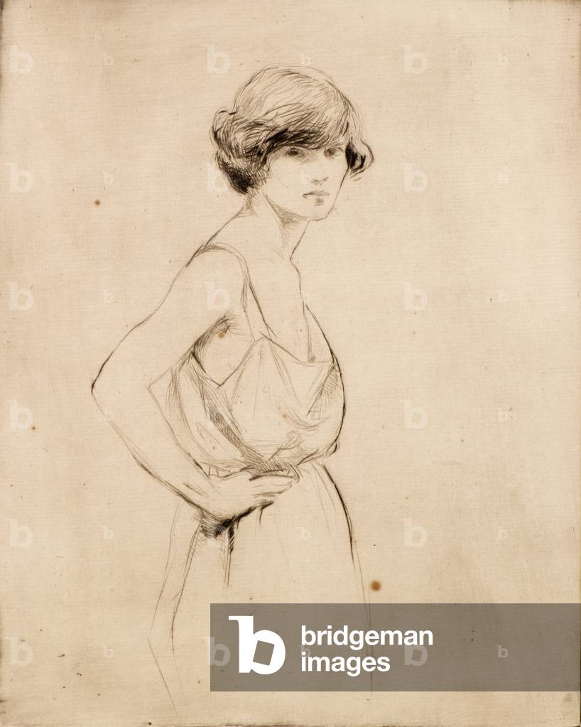 May in her Camisole (etching)