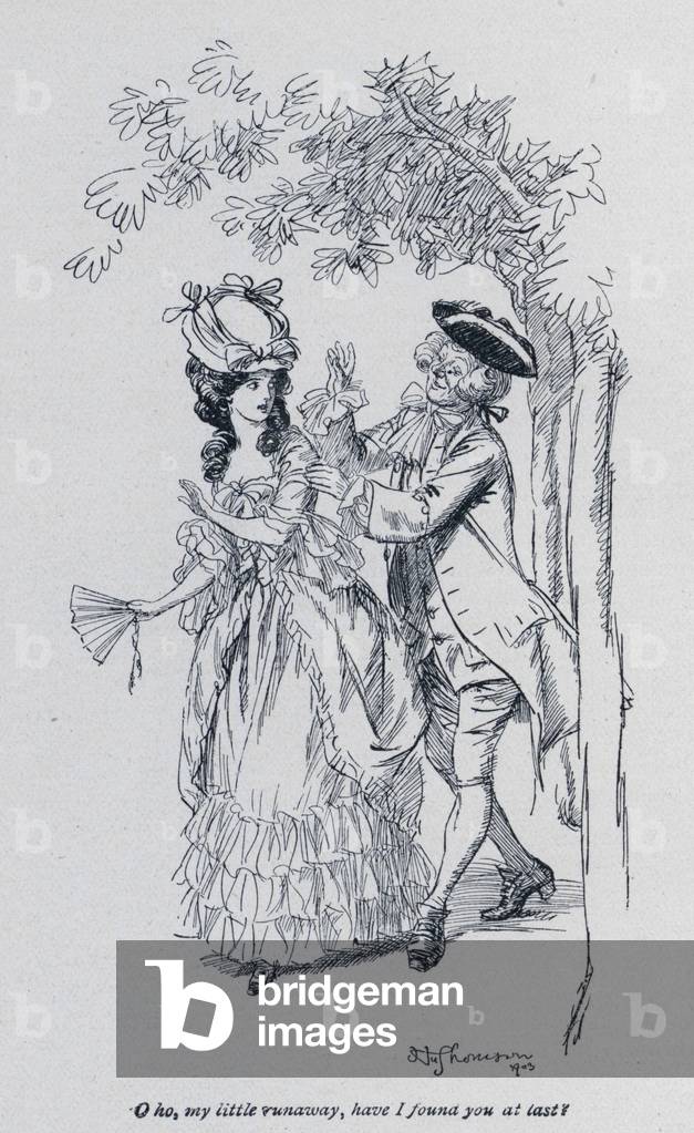 Immagine di Stampa "Illustrazione per Evelina di Fanny Burney (lito)" 1901 di Hugh Thomson