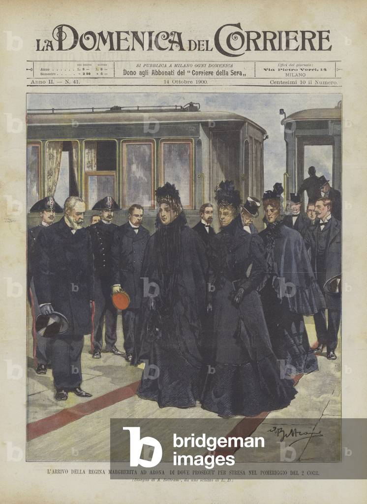 "Die Ankunft der Königin Margherita in Arona" von Achille Beltrame