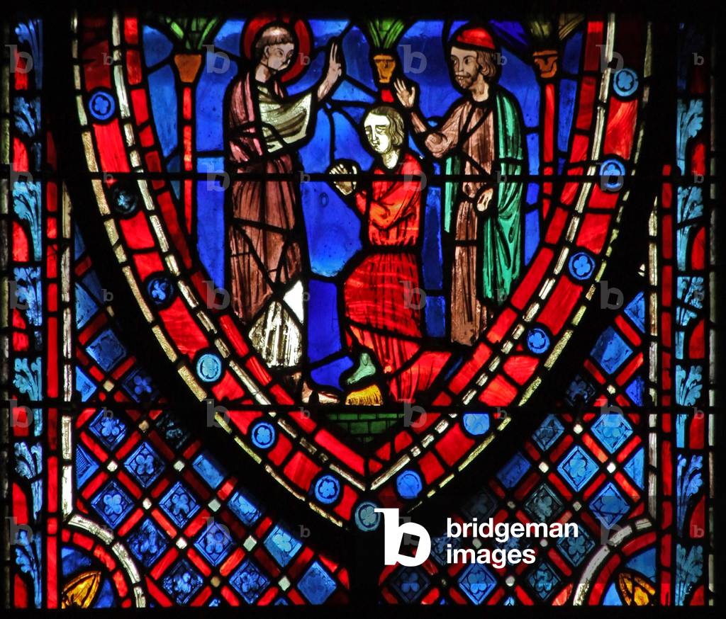 Window w7  St John: with Aristodemus (stained glass) 1246-48 by French Artist