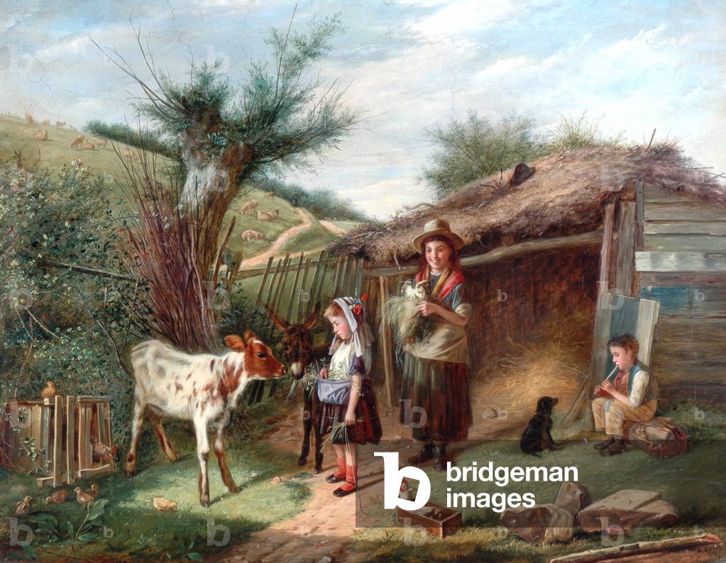 Image of Painting depicting The Pets 1838 by Charles Hunt