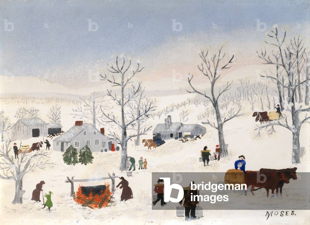 Bild von Gemälde "Sugaring Off" 1944 von Anna Mary Robertson Moses