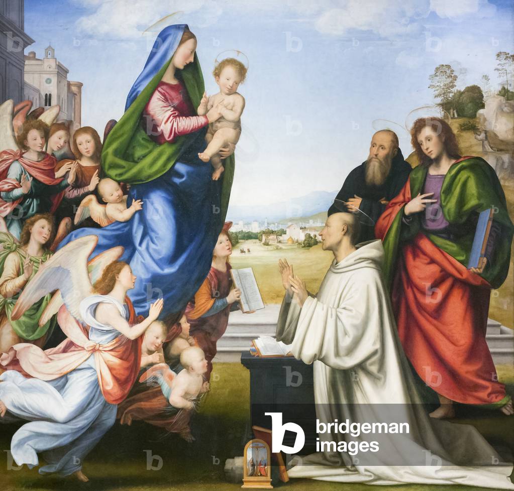 Image of Painting depicting The vision of st. Bernard 1504 by Fra Bartolomeo