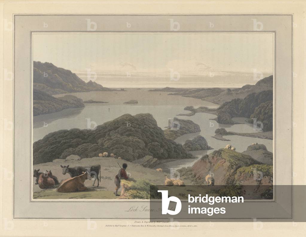 Loch Inrene in Argyllshire. The coastline and landscape of Great Britain. Drawn and engraved by William Daniel
