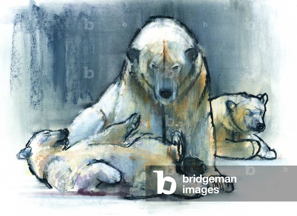 

"Guardian, 2016" is a piece of art that is made up of conté and pastel on paper.