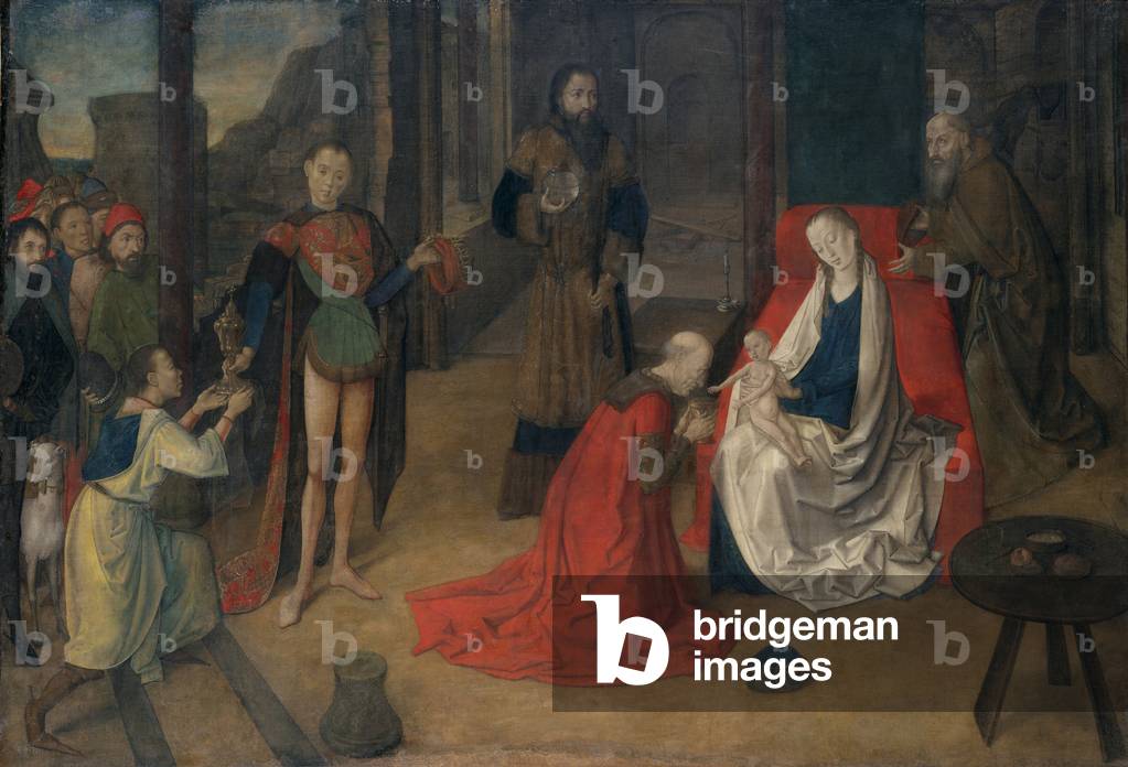 Bild von Gemälde "Anbetung der Könige" 1465 von Joos van Wassenove