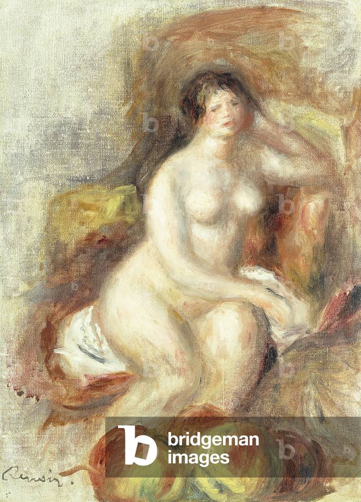 nudo donna seduta con mele; femme nue assise et pommes, c. 1908 (olio su tela)