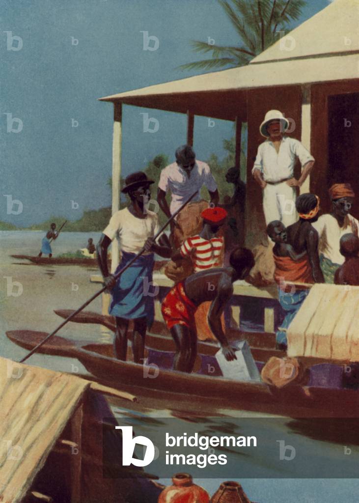 Handel auf dem Niger (Farblitho)