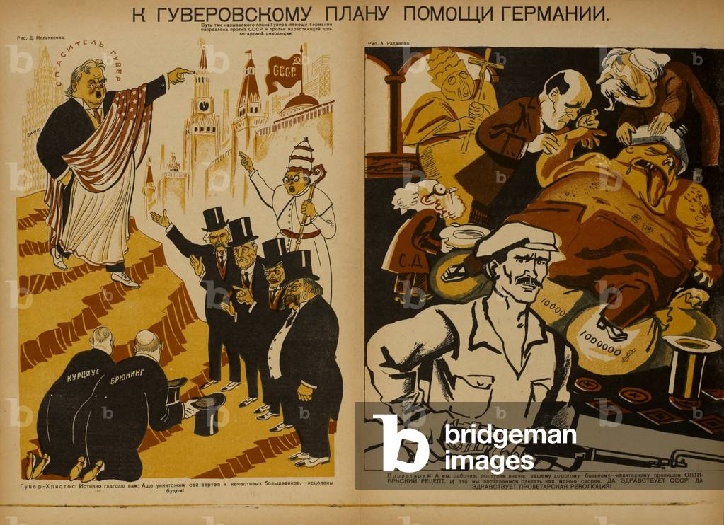 "Poster di propaganda antireligiosa" 1925 di Alexey Melnikov, b/w
