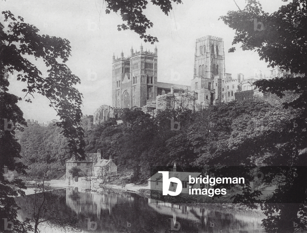 Immagine di Fotografia "Cattedrale di Durham dalle rive (foto b/n)" 1801 di English Photographer