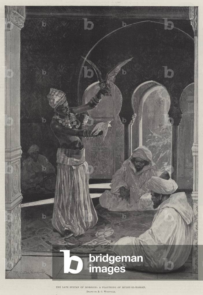 Il tardo sultano del Marocco, un giocattolo di Muley-el-Hassan (lito)