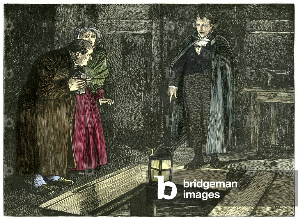 Illustration für Oliver Twist von Charles Dickens, 19. Jahrhundert (Kupferstich)