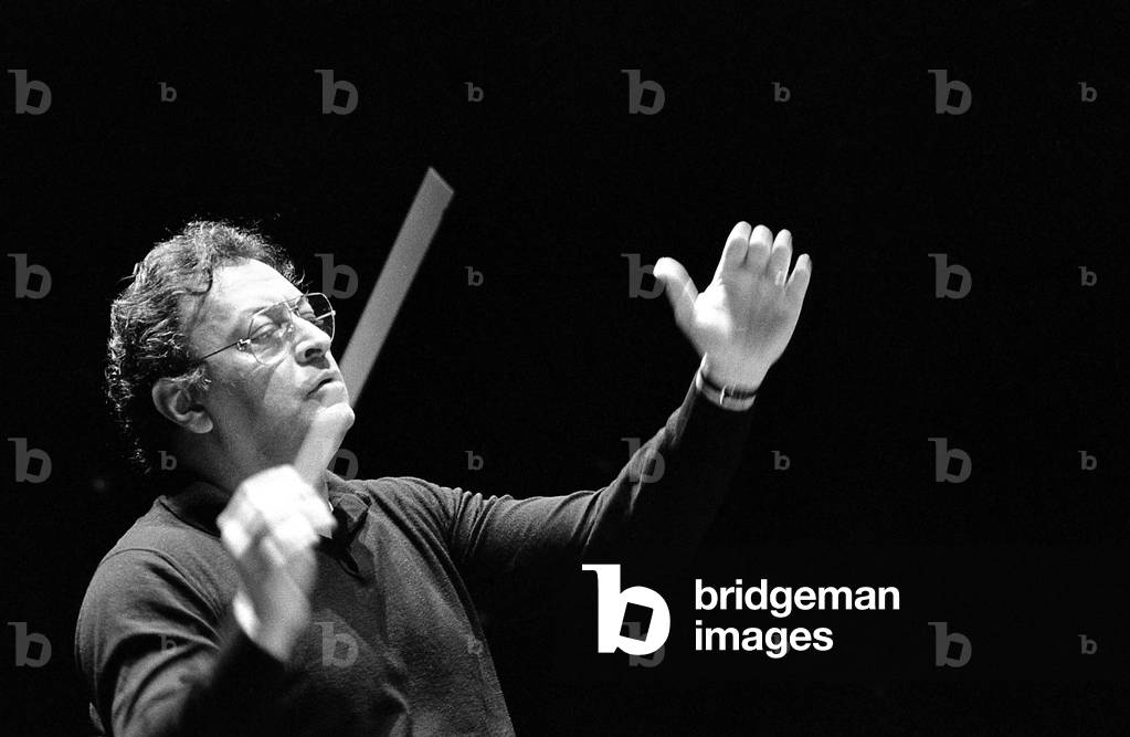 Image of Photography depicting Zubin Mehta in 1990 (b/w photo) 1990 by Thierry Martinot