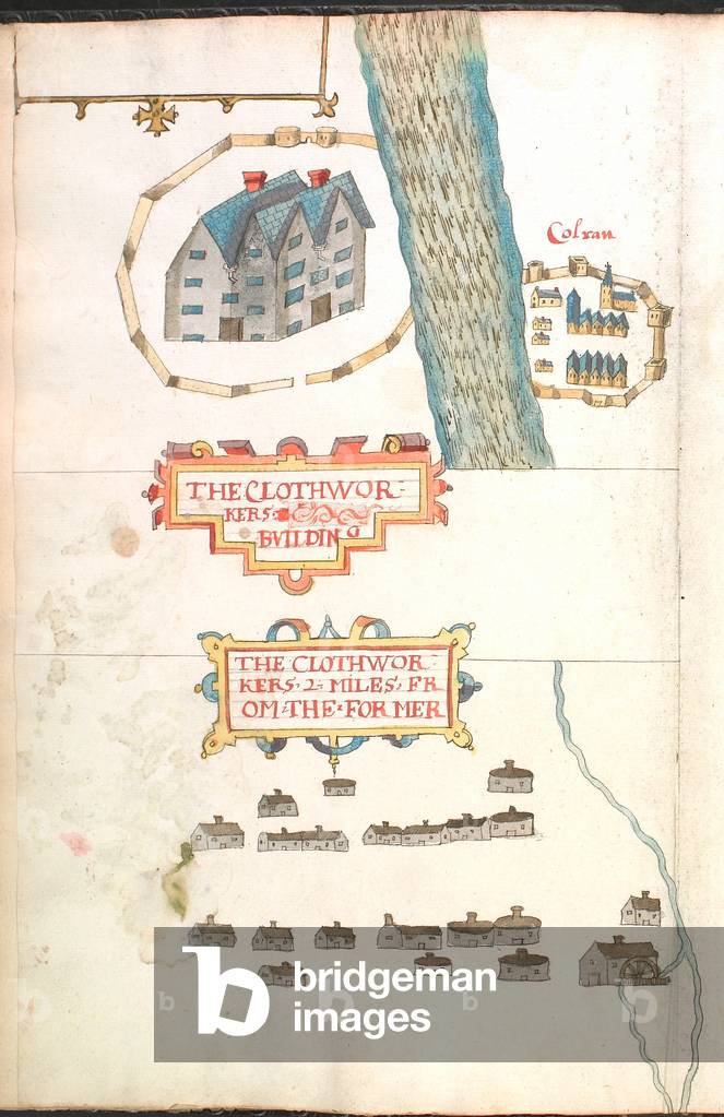 "Frau 634 f.46v Eine plat der Clothworkers Gebäude" von English School