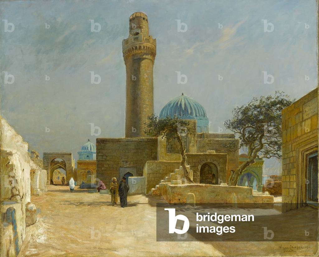 Veduta della Moschea Bibi-Heybat, Baku, 1911 (olio su tela)