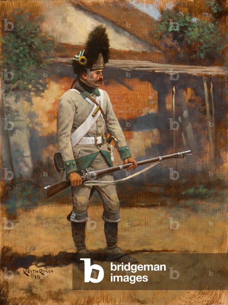 Österreichischer deutscher Grenadier IR56 W. Colleredo, 1796, 2010 (Öl auf Karton)