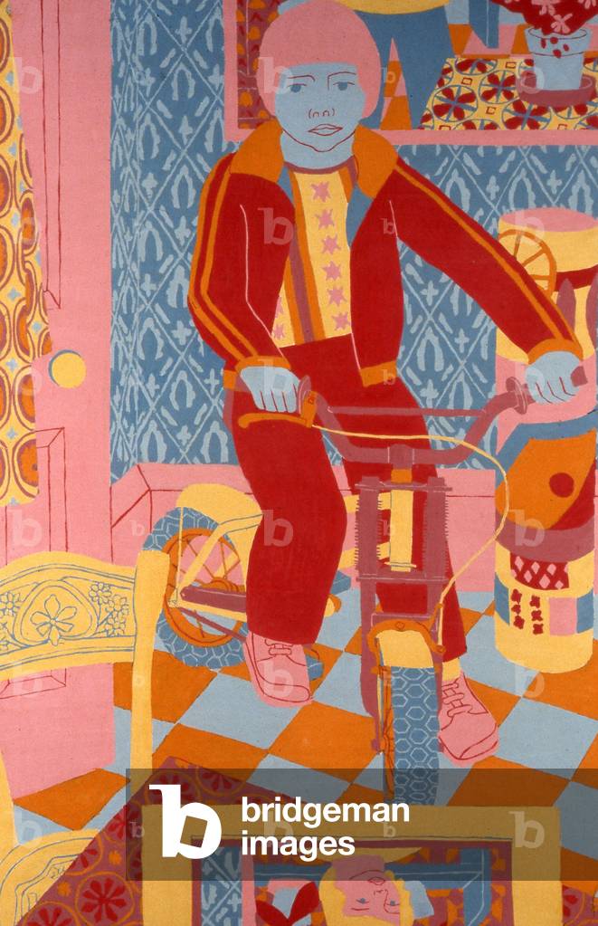 Image of Painting depicting Boy on a Bicycle 1979 by Norman Gilbert