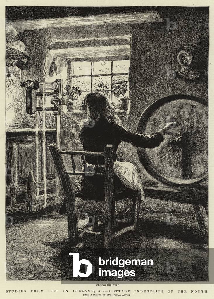 Image of Print depicting Studies from Life in Ireland by English Artist, b/w