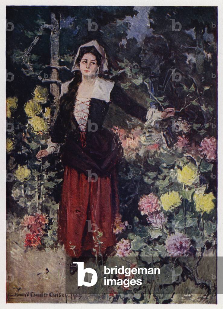 Illustrazione per Evangeline, A Tale of Arcadie, di Henry Wadsworth Longfellow (colore lito)