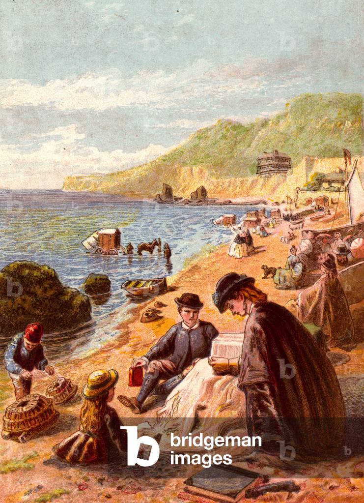 Image of Print depicting Seaside holiday scene