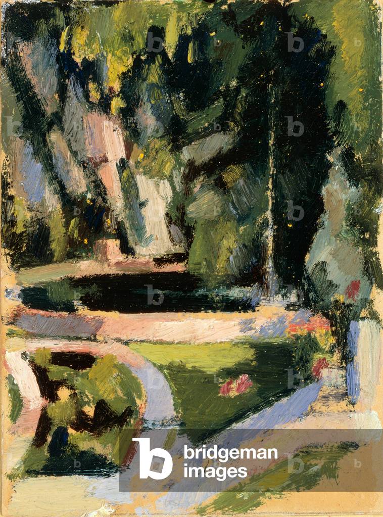 Il laghetto (olio su tavola)