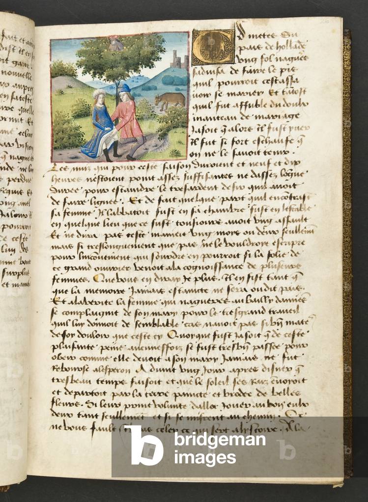 MS Hunter 252 026r Page from 'Cent Nouvelles Nouvelles, c.1461-62 (vellum)